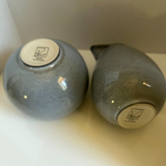 Vtg Jars Tourron Gris Creamer & Sugar Set With Lid, Mid Century Modern France - Picture 5 of 7